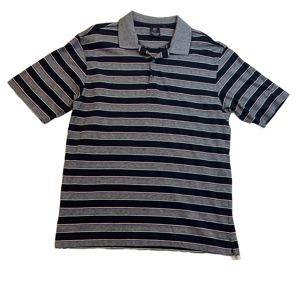 Nike‎ Golf Polo Shirt Mens Medium Striped 100% Cotton Short Sleeve Tennis Preppy